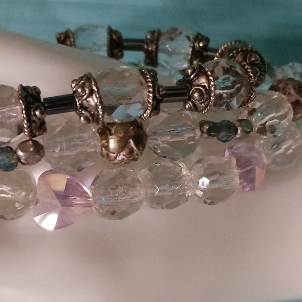 Chic trio of bracelets handmade in Plano, Texas.